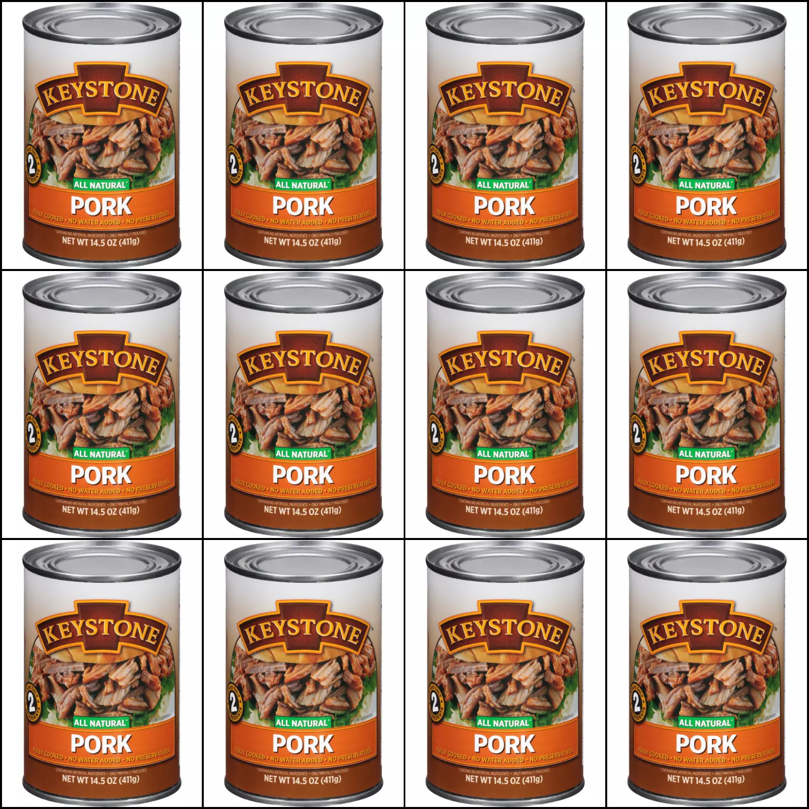 12 Canned Pork 🇺🇸USA Made Keystone Meat 14.5oz Exp 2030 Camping Survival Food