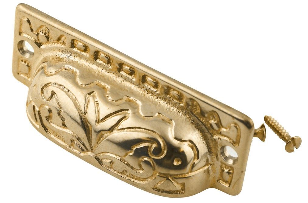 2-7/8" Eastlake Solid Cast Bin Pull - Ready to Patina Polished Brass