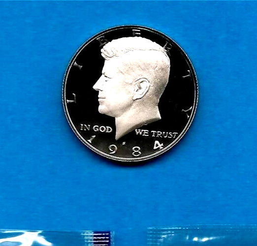 1984 P D S Kennedy Half Dollars~ Uncirculated in Cello Proof from proof set