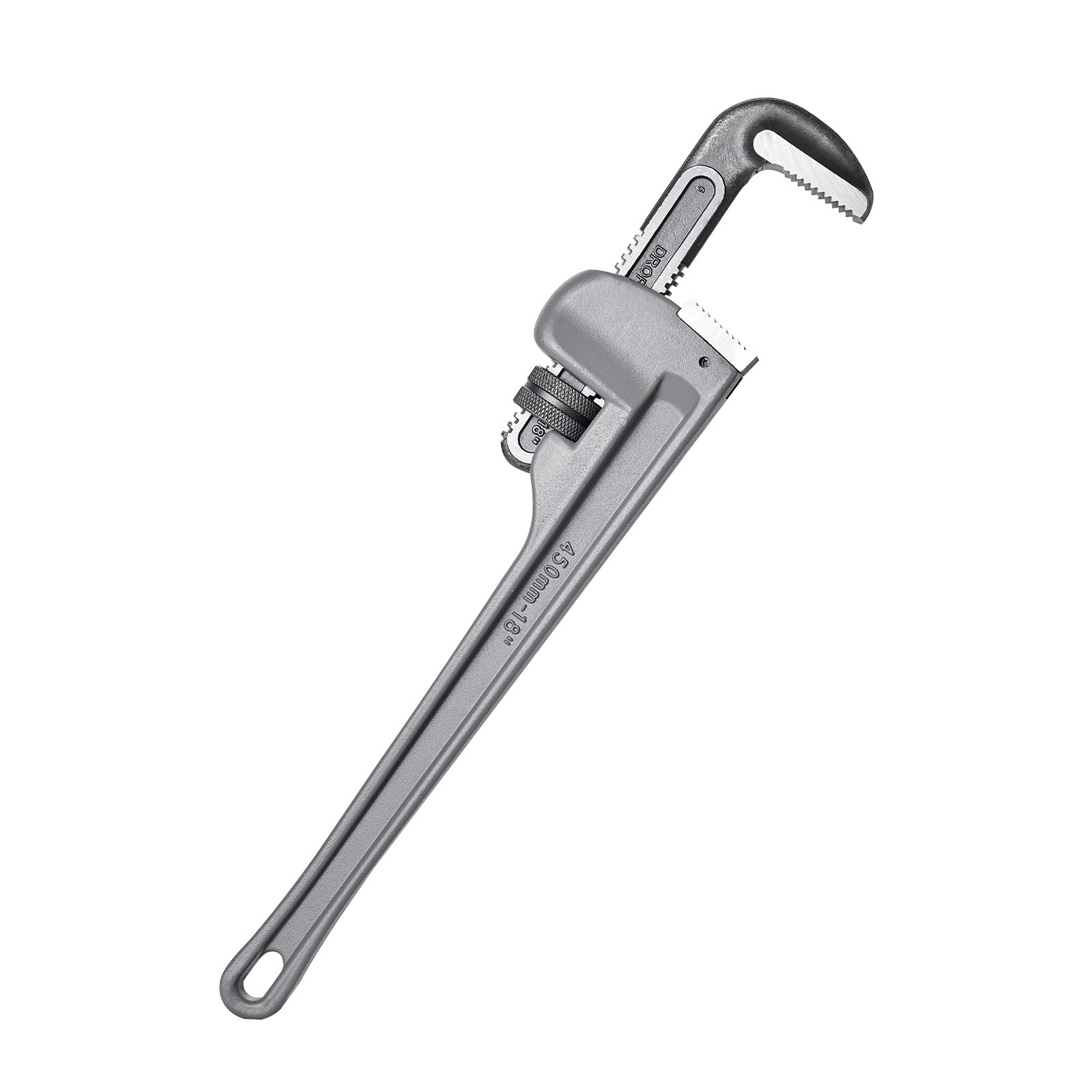 Uimoso Aluminum Straight Pipe Wrench 18 in Adjustable Plumbing Wrench CRV Jaw