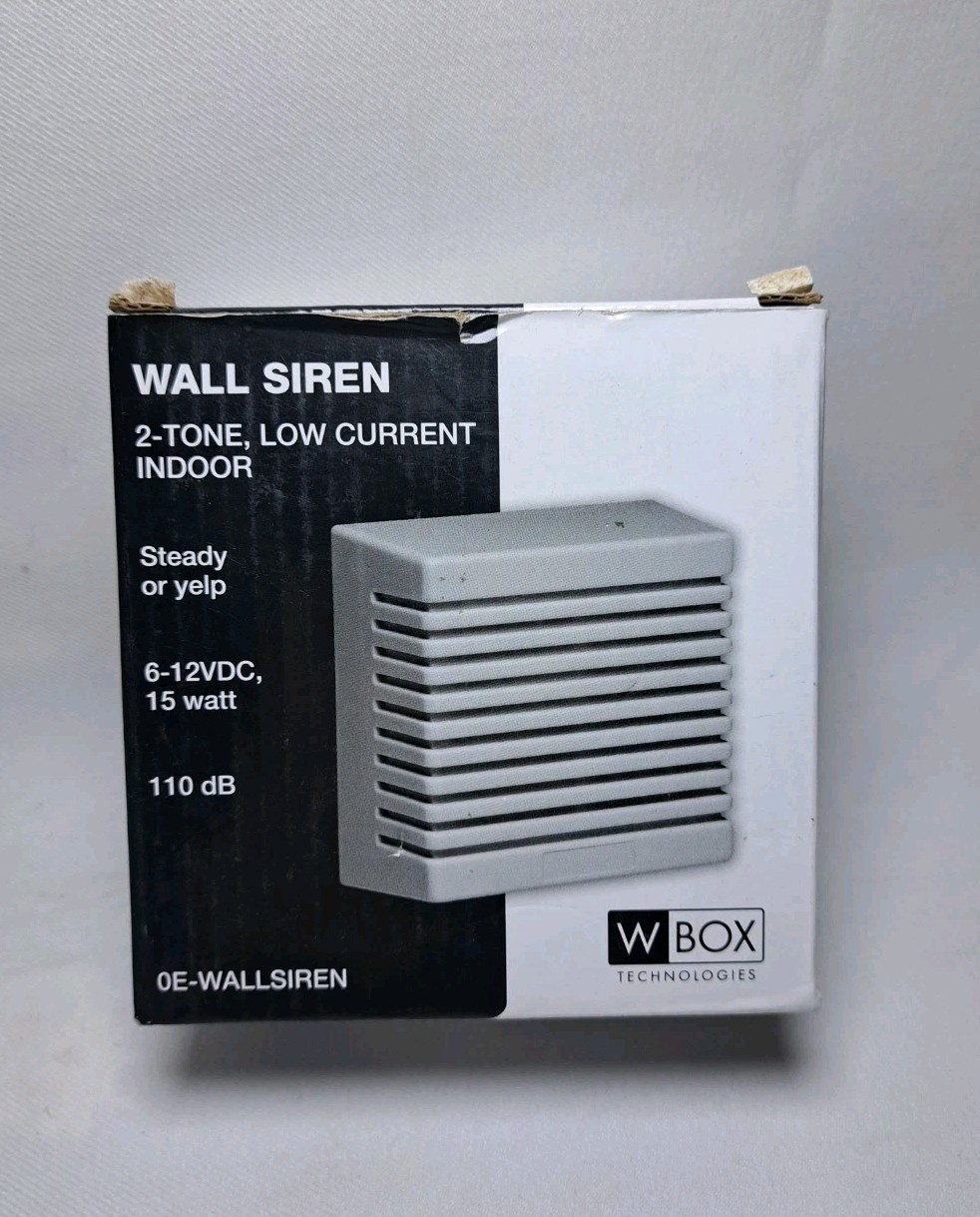 W Box 0E-WALLSIREN Wall Sounder – 12/24VDC, Compact Indoor Security Siren