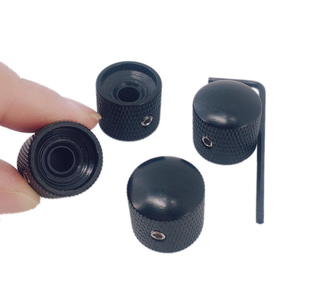 4Pcs Black Metal Dome Tone Volume Control Knob For Electric Guitar Bass Parts A