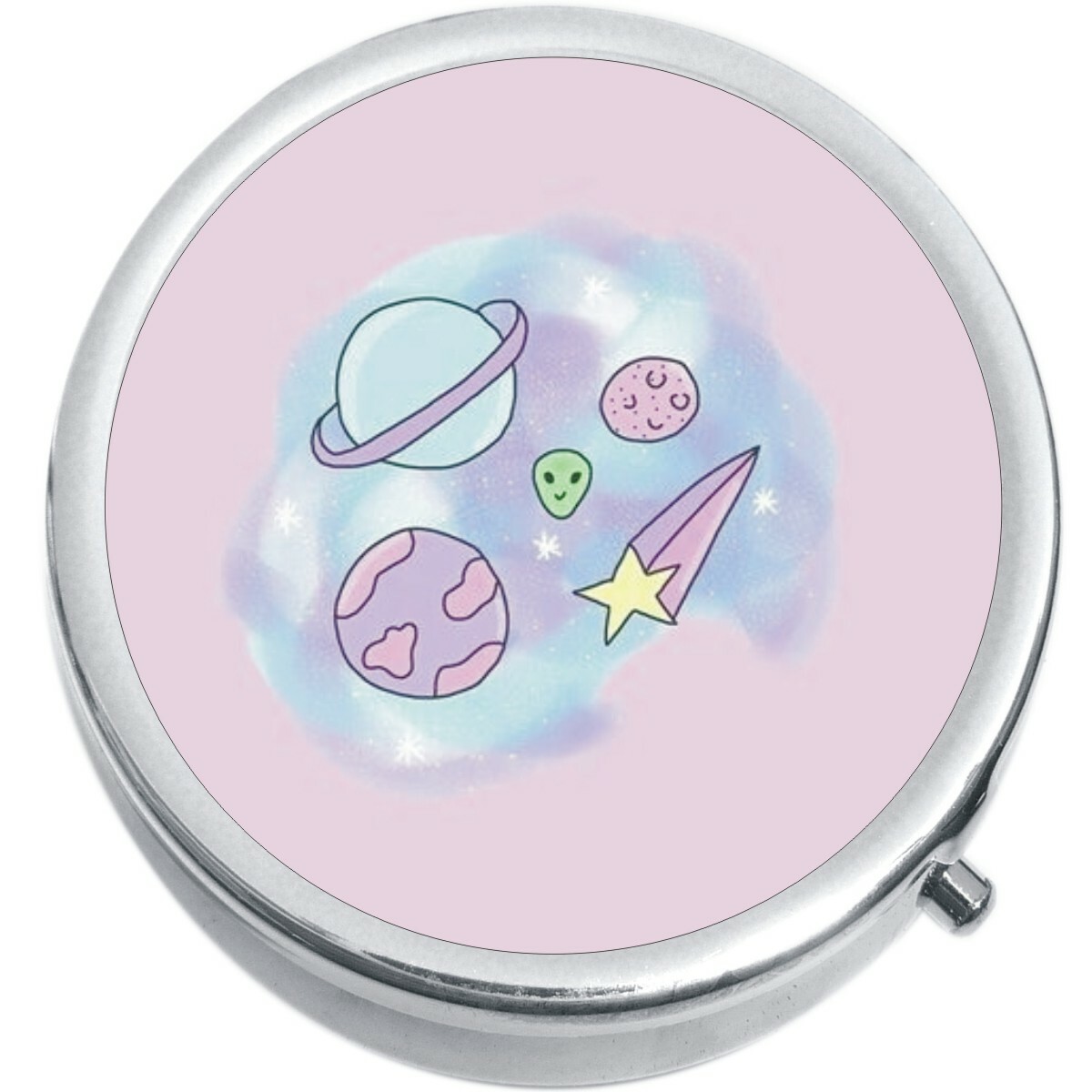 Pastel Space Medicine Vitamin Compact Pill Box