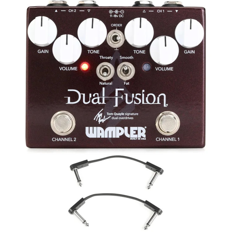 Wampler Tom Quayle Dual Fusion Overdrive Pedal with EBS Patch Cables