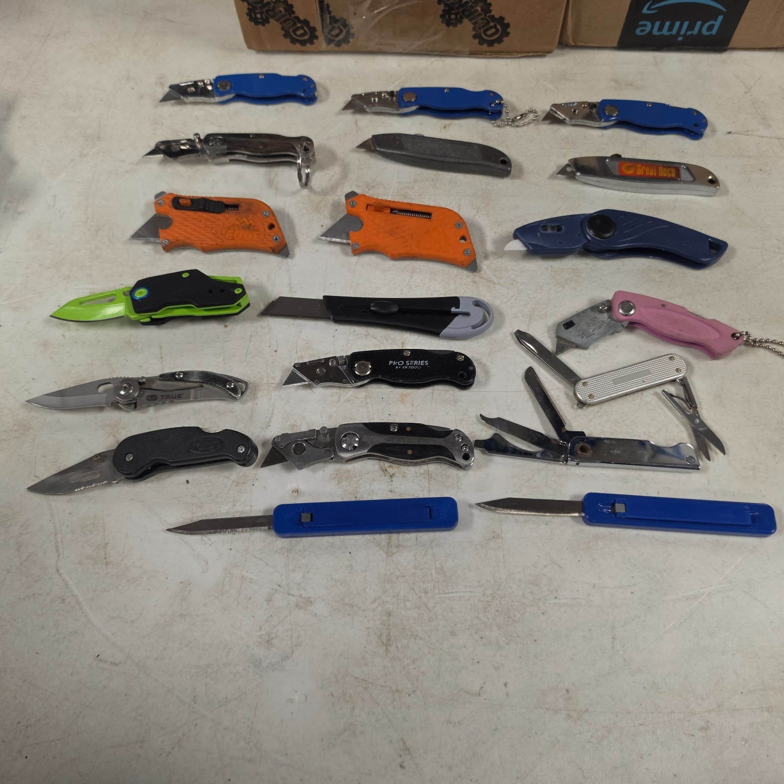 LOT OF (20PCS) ASSORTED MINI UTILITY KNIVES USED SET #28