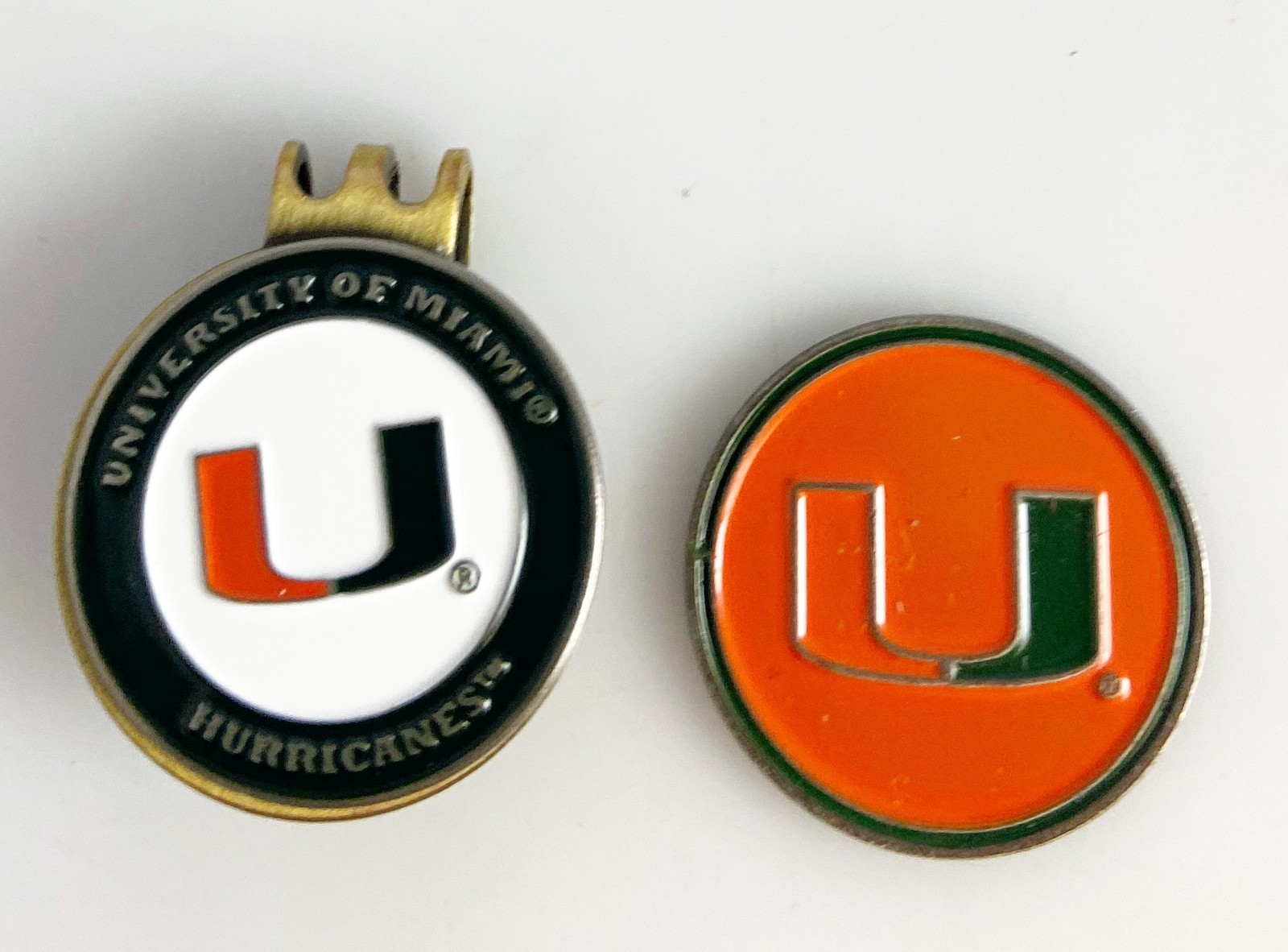 GOLF Silver HATCLIP & ballmarker Miami Hurricanes USA Bronze NEW
