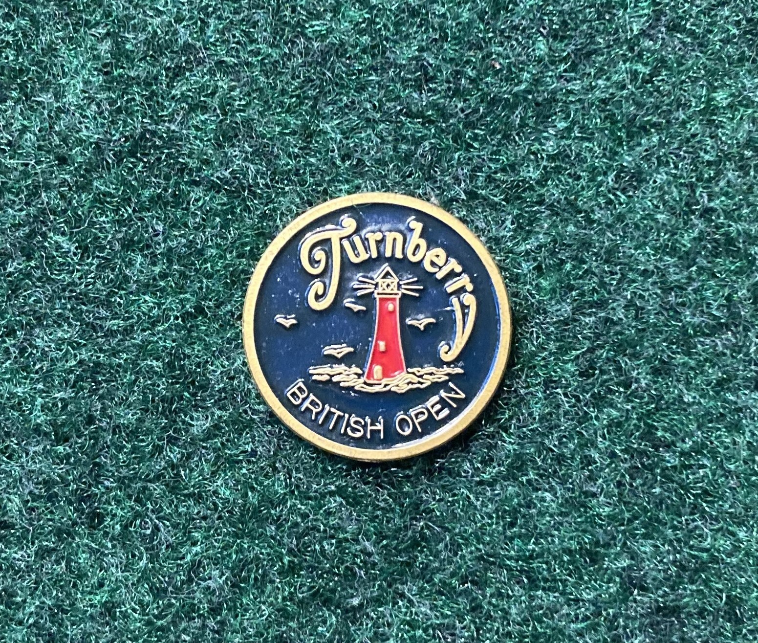 TURNBERRY "BRITISH OPEN" METAL GOLF BALL MARKER - 1 INCH DIAMETER