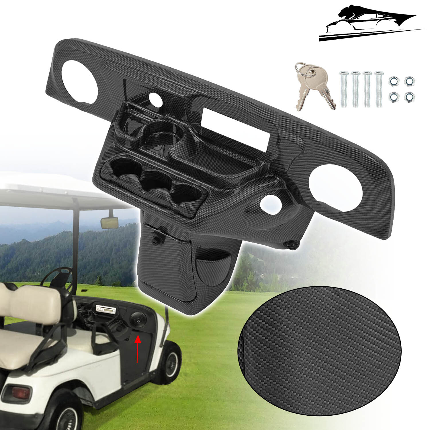 Dashboard Radio Panel For EZGO TXT 96-13 Golf Cart Dash W/ Radio/Speaker Cutouts