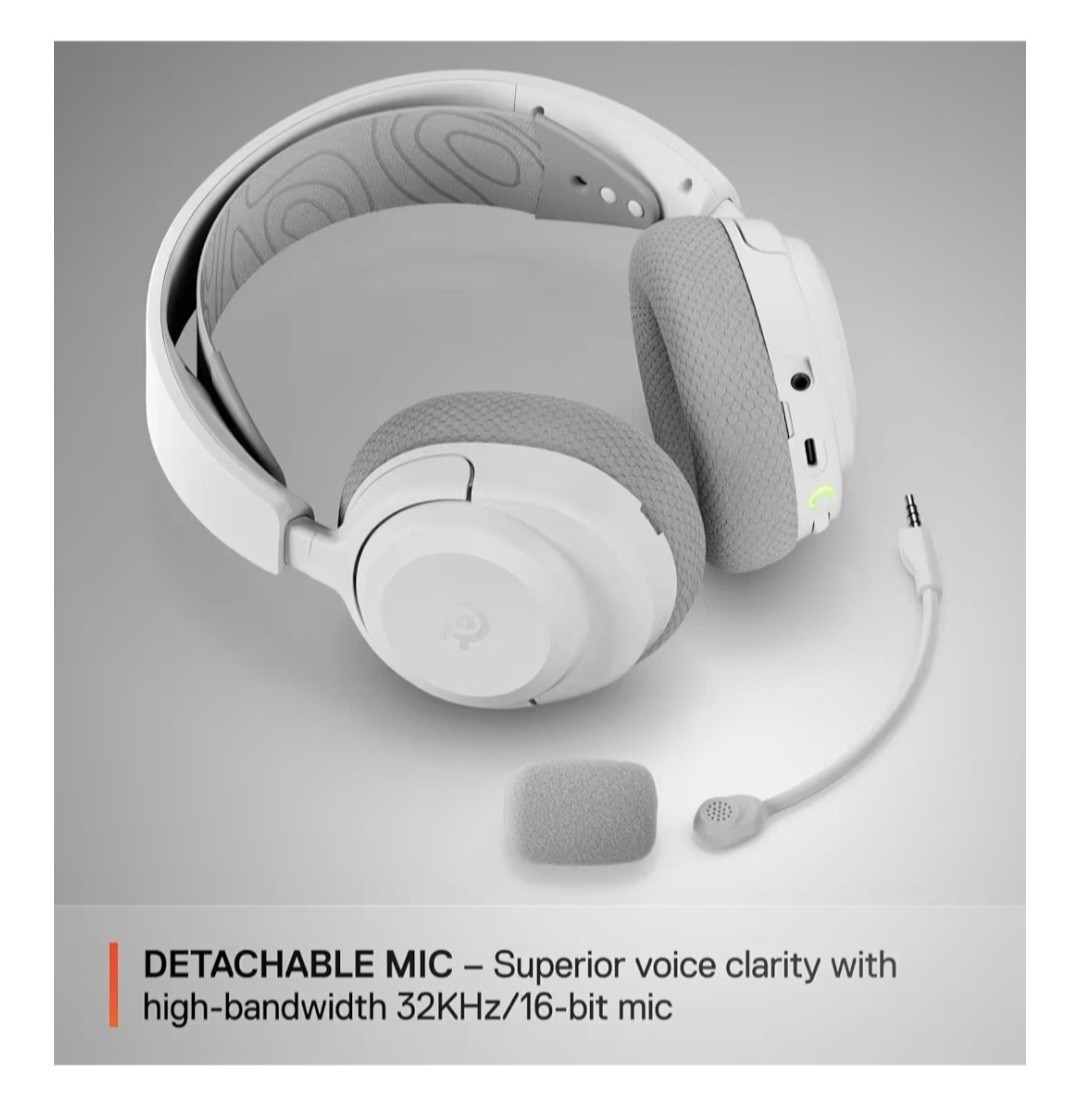 SteelSeries Arctis Nova 3P Wireless Multi-Platform Gaming Headset White 61687 Nw