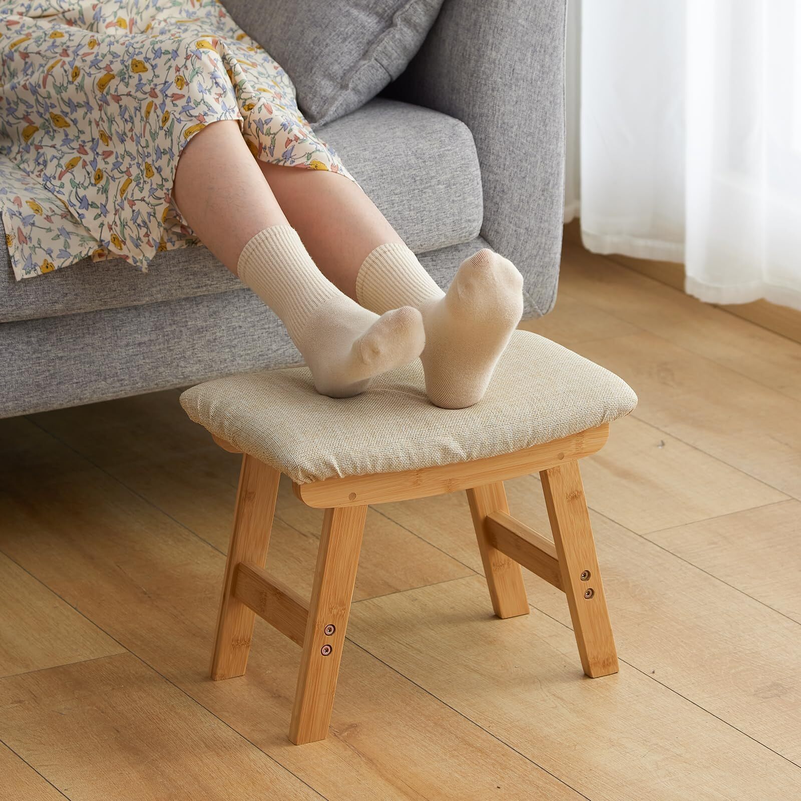 Foot Stool Ottoman Foot Rest Under DeskSmall Stool for Living Room Bedroom an...