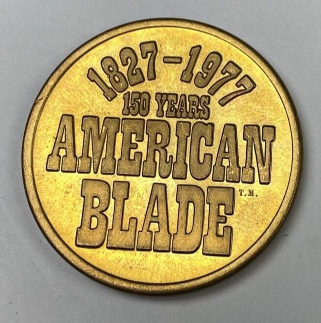 American Blade Collectible Coin Token 150 Years 1827-1977 Collectible Gold Color