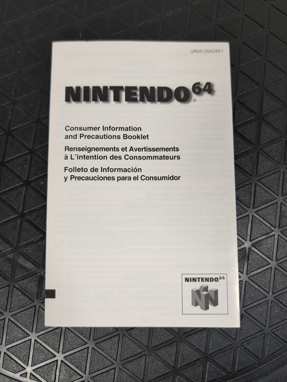 Nintendo 64 Consumer Information and Precautions Booklet (Manual Only)