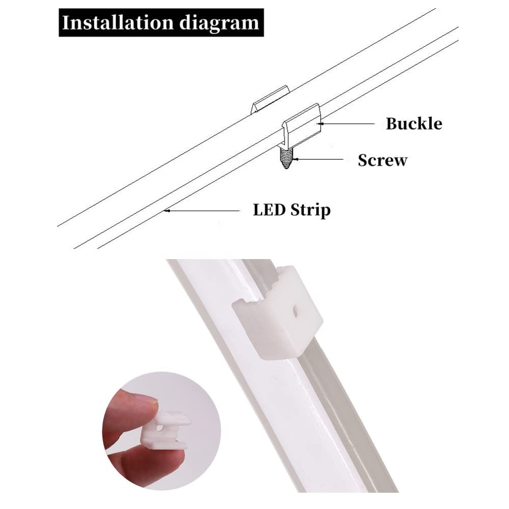 50 Pack Under Cabinet Lighting Mount Clips LED Strip Lights Mounting Brackets...