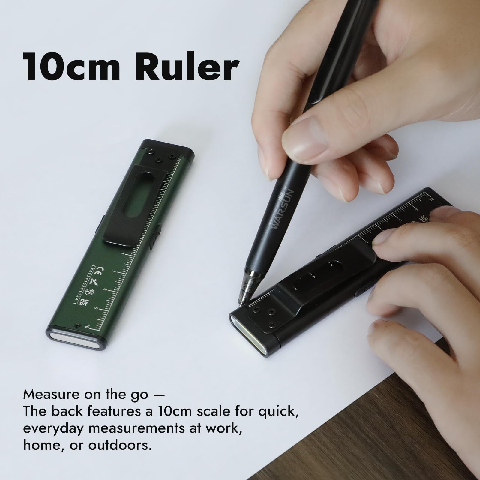 WARSUN T7 Rechargeable EDC Flashlight, Slim Pocket Flashlight with Black-1Pcs
