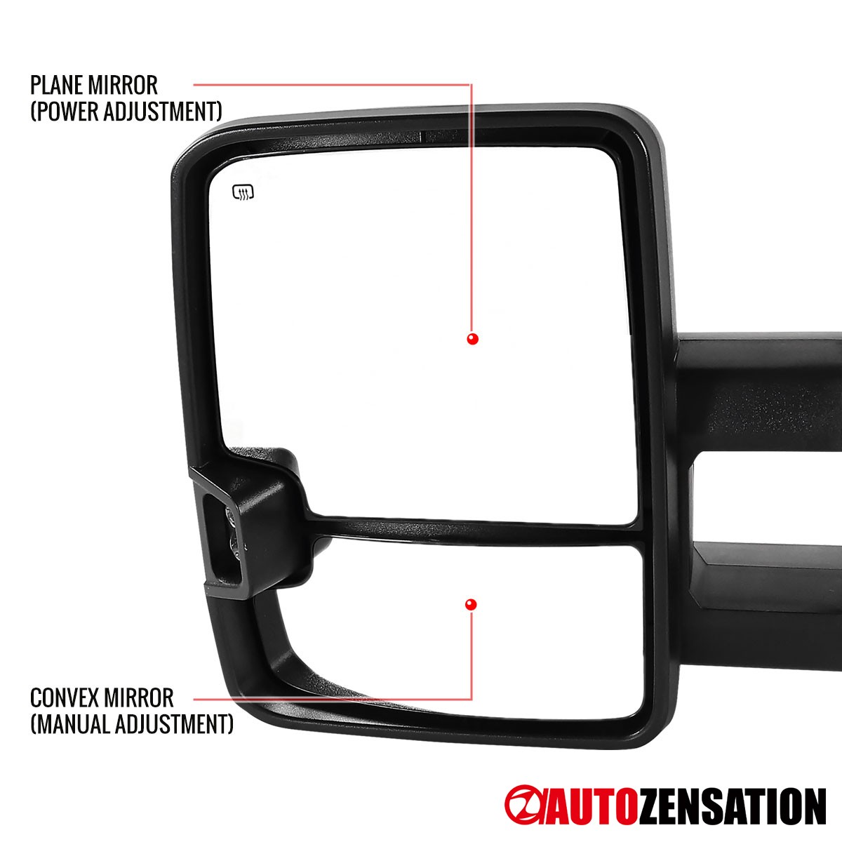 Fit 1999-2002 Silverado Sierra Tahoe Chrome Power Tow Mirrors Pair+Heat+Signal