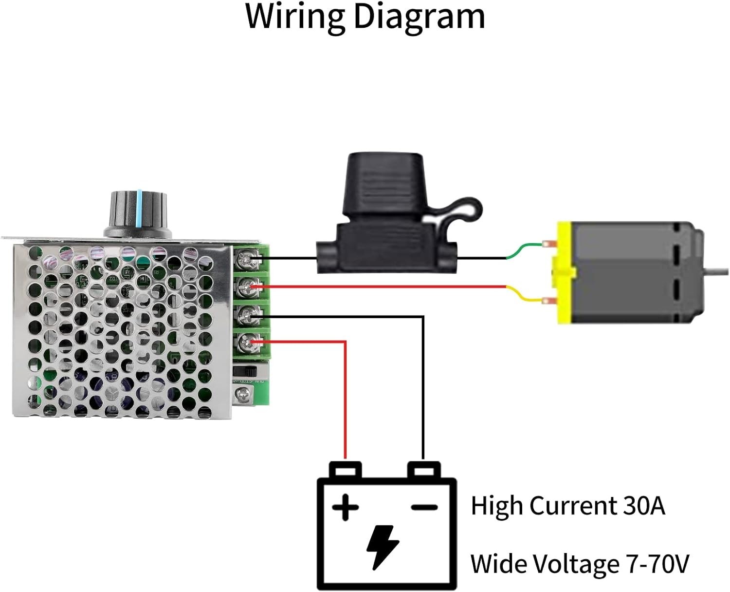 Effortless Motor Control: 30A PWM Speed Controller for 7-70V Applications