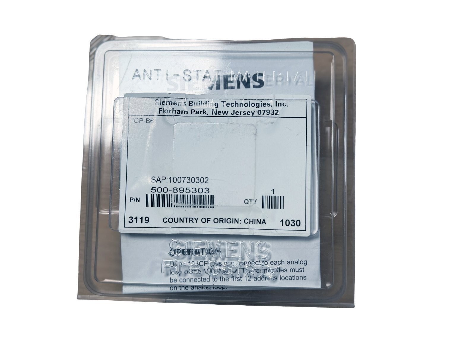 Siemens ICP-B6 500-895303 Fire Alarm Intelligent Control Point (NEW IN BOX)