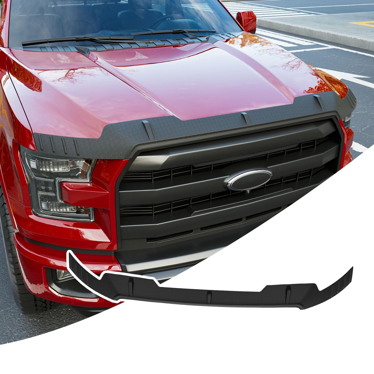 Hood Deflector Guard For 2015-2020 Ford F150 Bug Shield Protector Matte Black