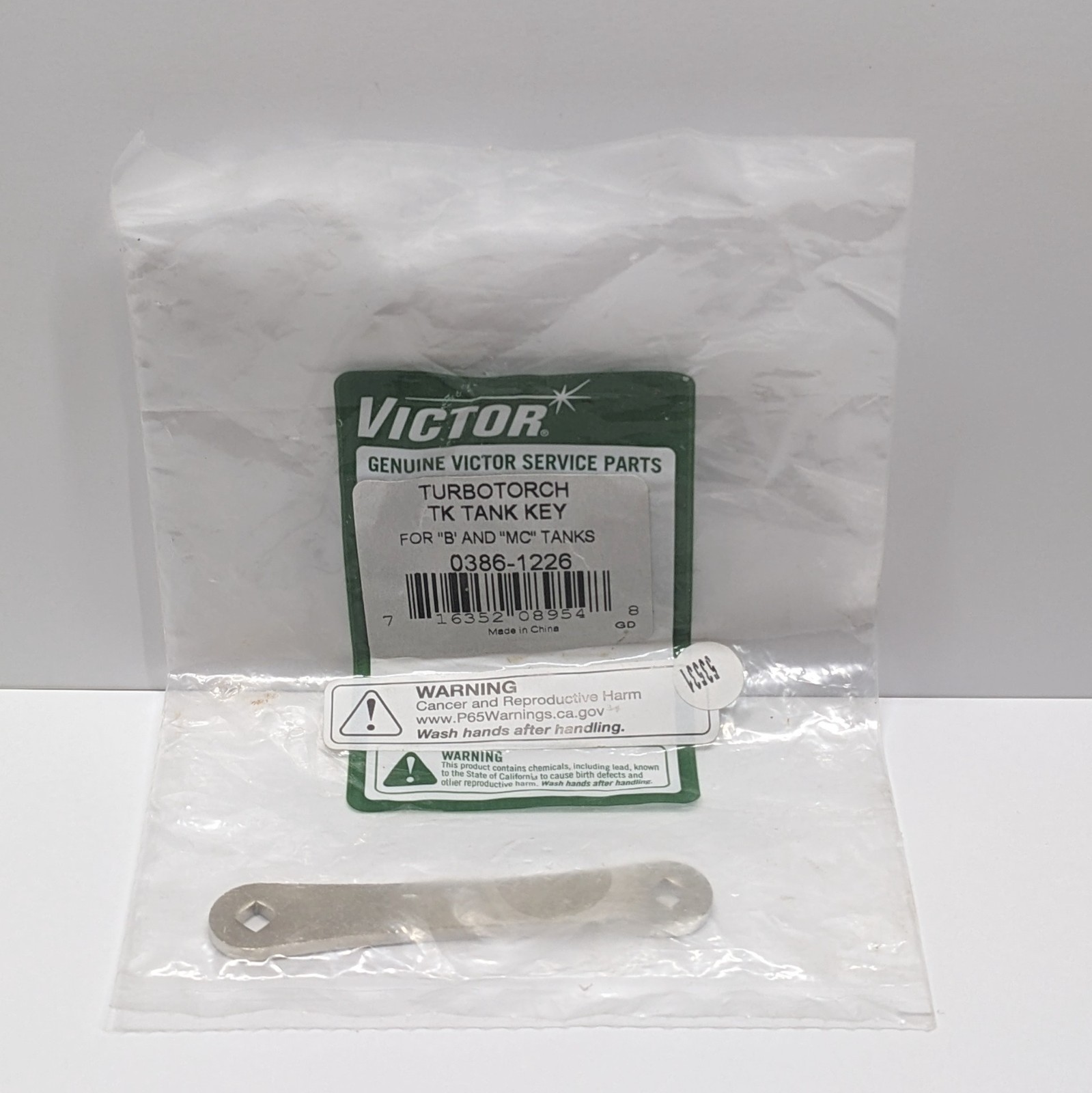 Genuine VICTOR OEM TurboTorch TK Tank Key - For "B" & "MC" Tanks 0386-1226