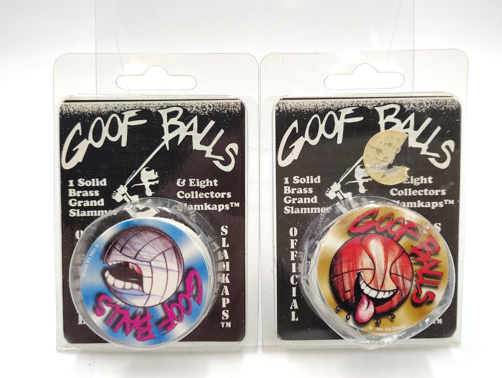 Vtg 1994 Goof Balls Slamkaps Pogs Set w/ Brass Slammer New Sealed Lot of 2