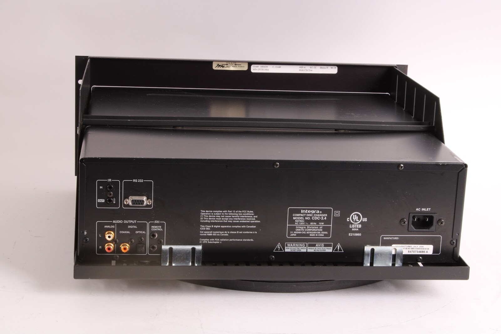 Integra CDC-3.4 Compact 6 Disc Carousel Changer W/ Middle Atlantic CDC3.4 Rack