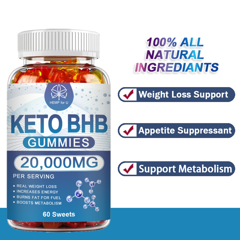Keto BHB Gummies 20000MG Apple Cider Vinegar ACV Weight Loss Fat Burner 60 Gummy