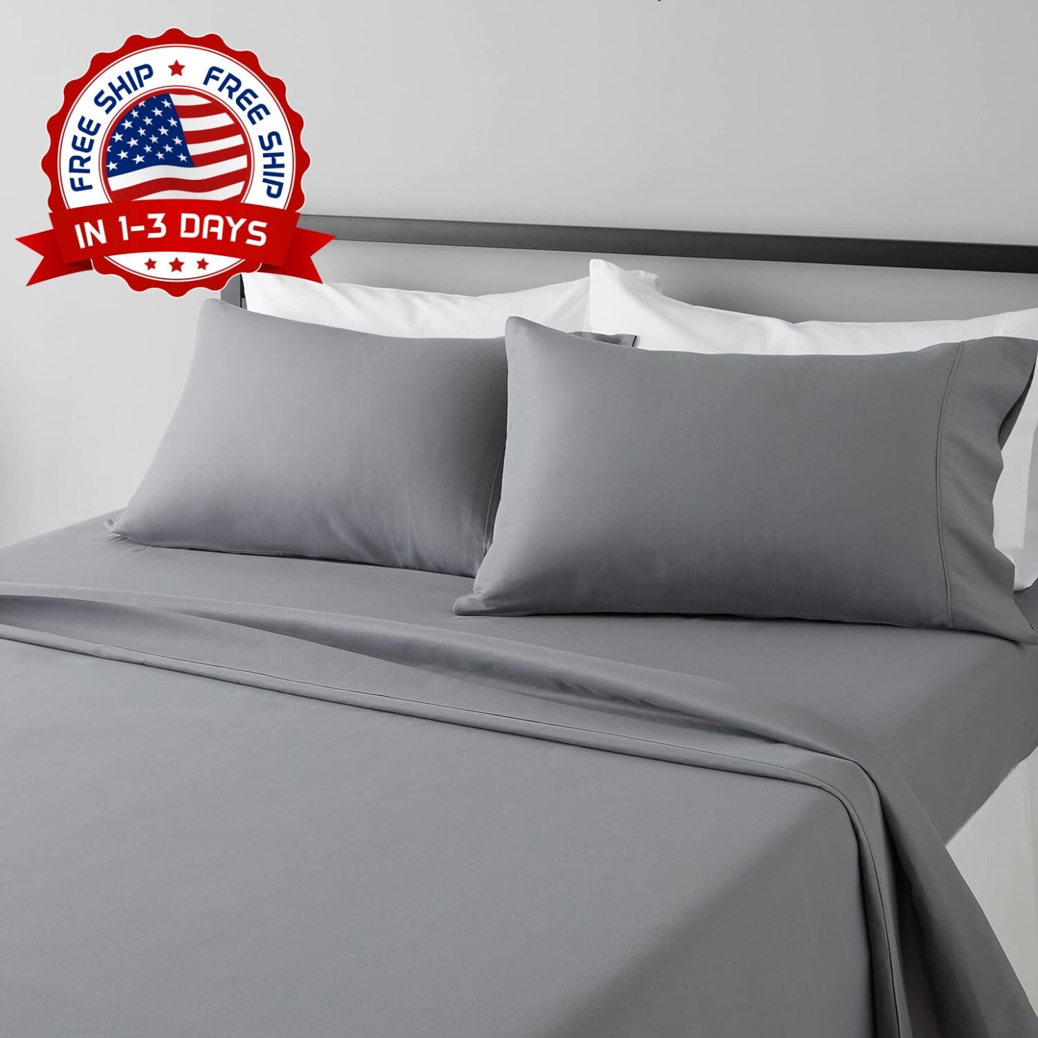 Juego De Sábanas Full Size Gris Para Cama Sabanas Hotel 4 Piezas En Oferta Set