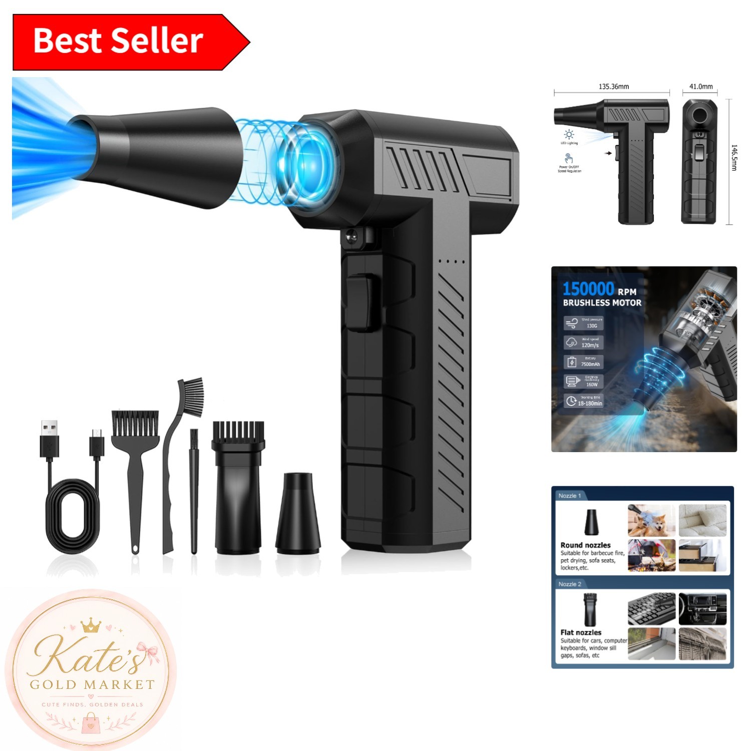 Rechargeable Cordless Air Blower - Ideal for Keyboard & Car Dust Cleaning