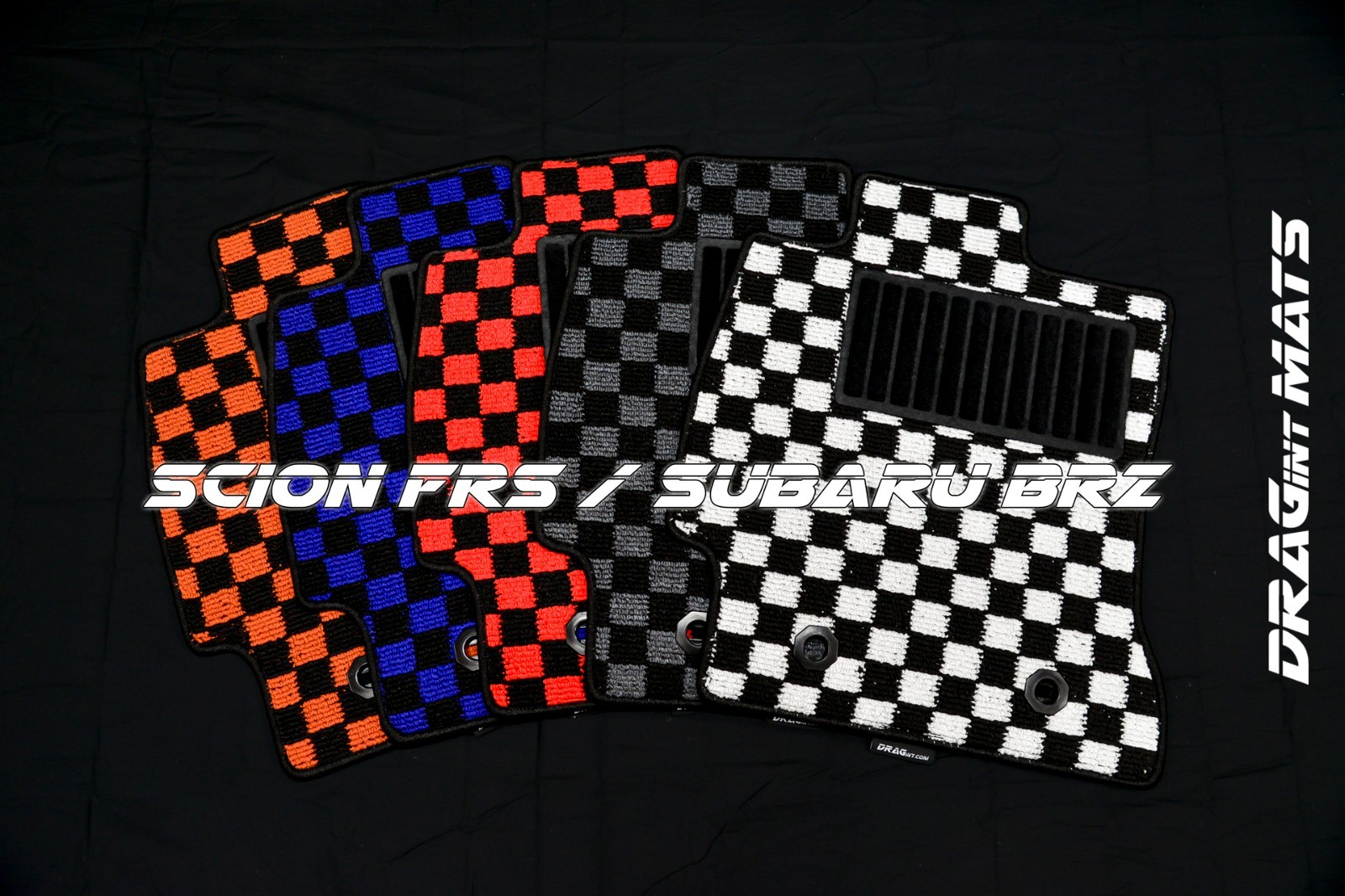 Checkered JDM Floor Mats Exact Fit Toyota Scion Subaru FRS BRZ 86 DRAGintMATS