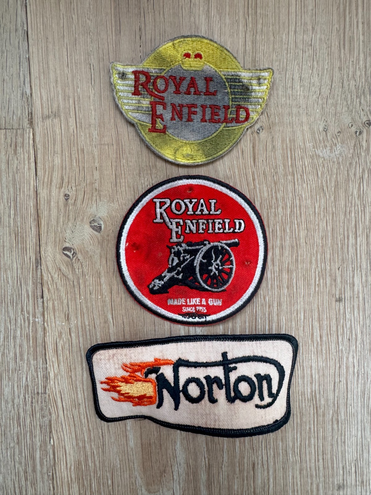 Vintage Royal Enfield & Norton Motorcycle patches Job Lot