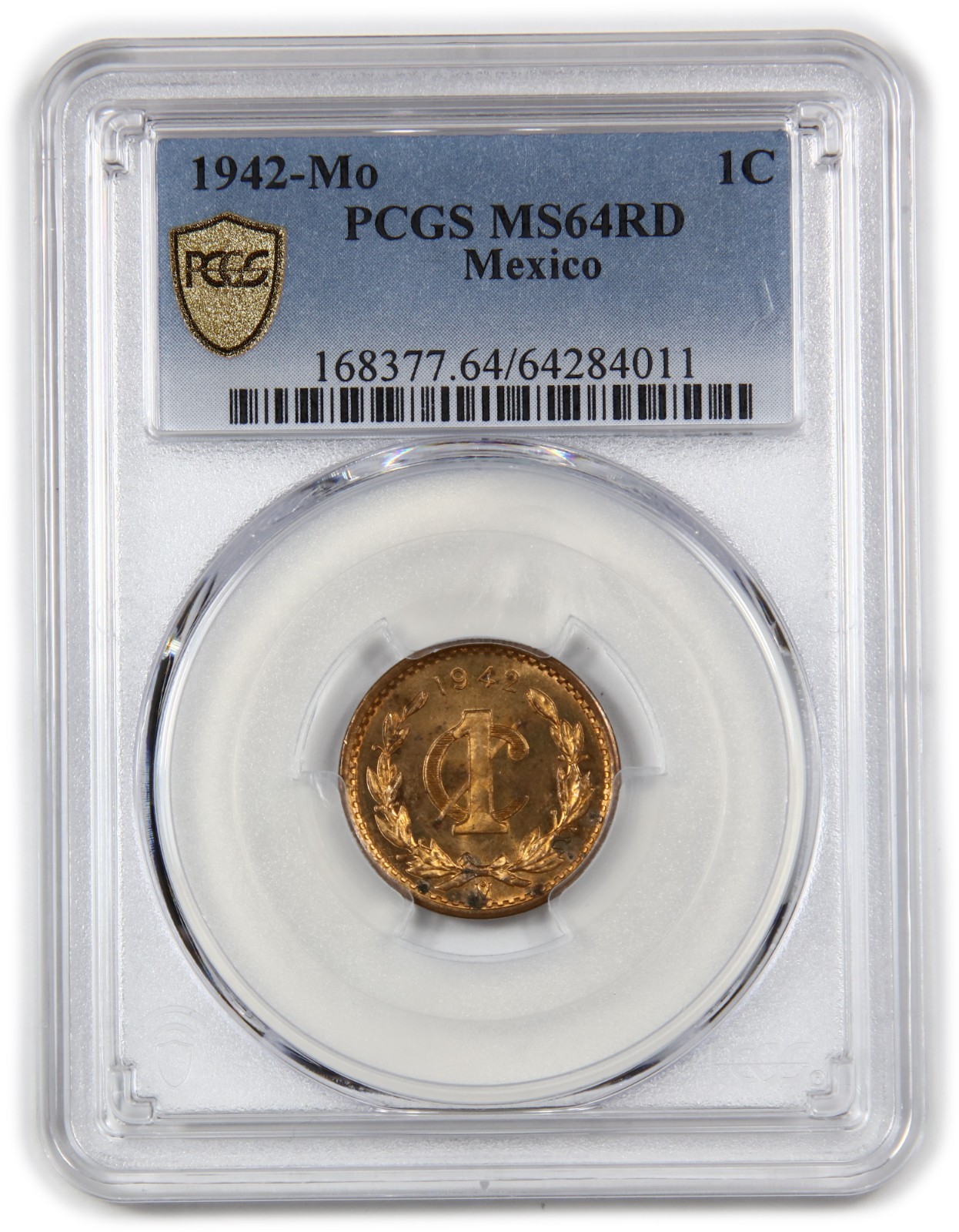 1942 Mo PCGS MS64 RD Red - Mexico 1 One Centavo 1c Coin #62506A
