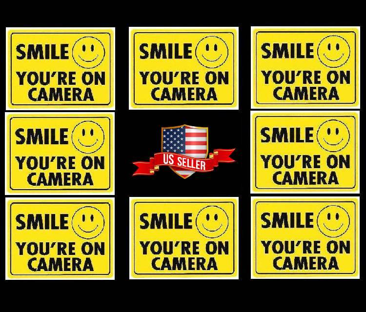 Smile You're On Video Camera Window Sticker Decals Waterproof U/V Protected Lot