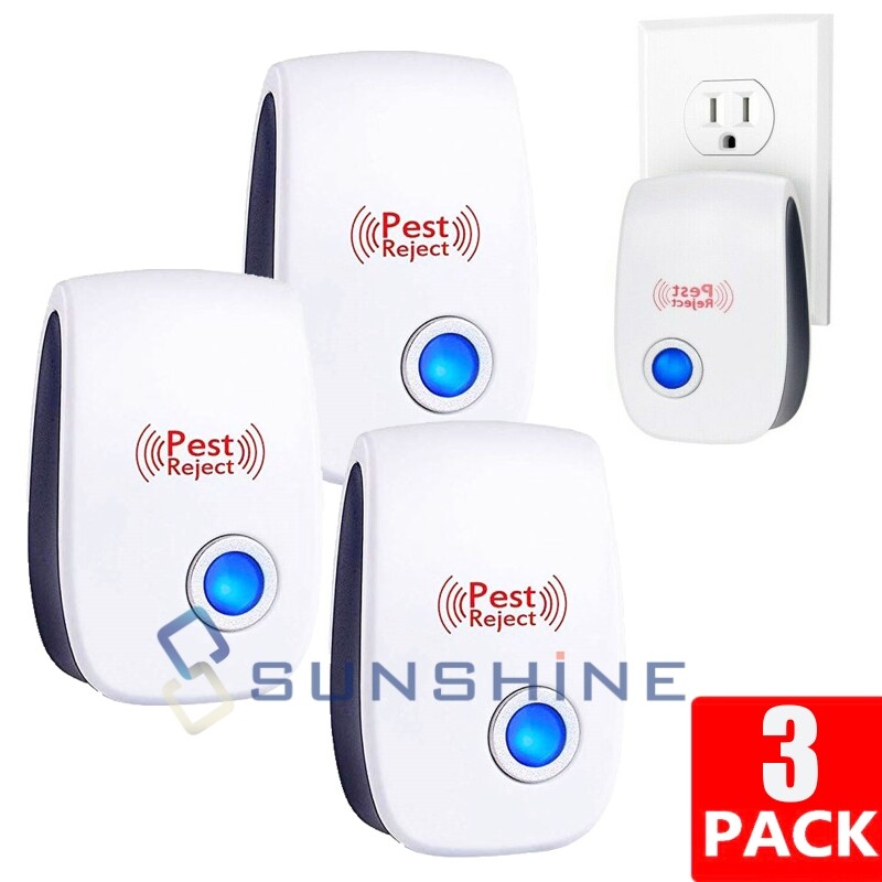 3Pcs Electronic Pest Repeller Ultrasonic Sonic Transonic Bats Rat Mouse Control