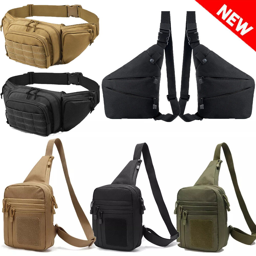 Men Outdoor Tactical Backpack Shoulder Sling Bag Pistol Chest Pack Travel Hiking