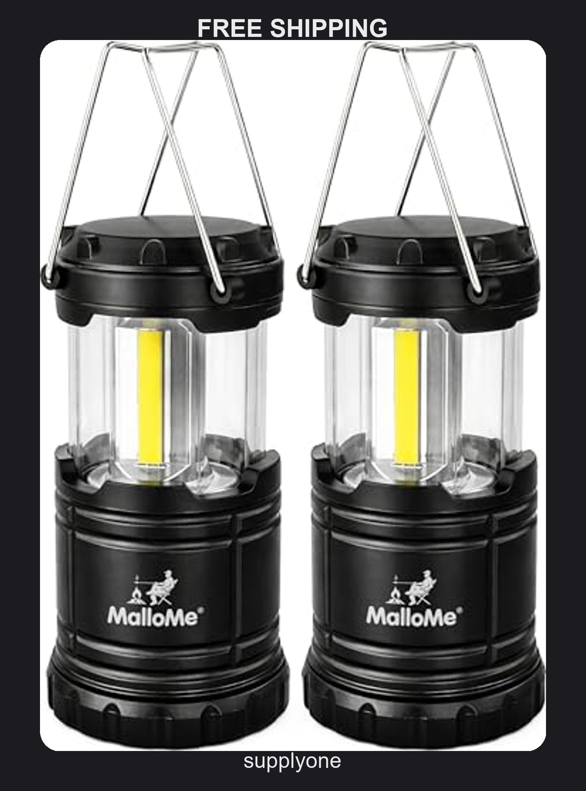 MalloMe LED Camping Lantern 300 Lumen Collapsible Light for Emergencies