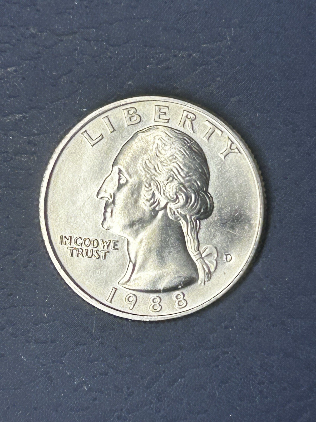 1988 D Washington Quarter Brilliant Uncirculated VERY HIGH GRADE Mint State #J51
