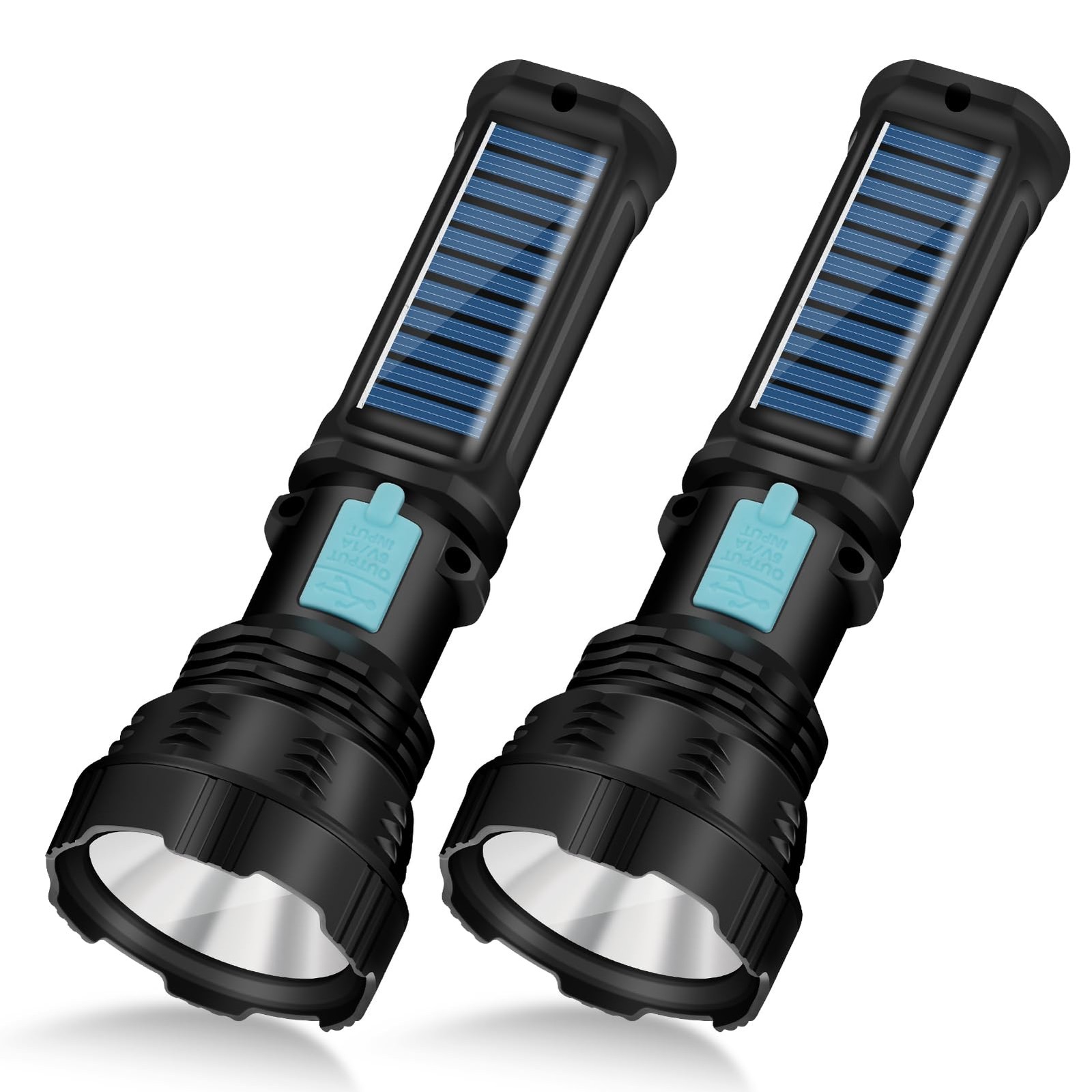 Led Solar Flashlight, 1500 Lumens Led Solar Handheld Flashlights with IP65 Wa...