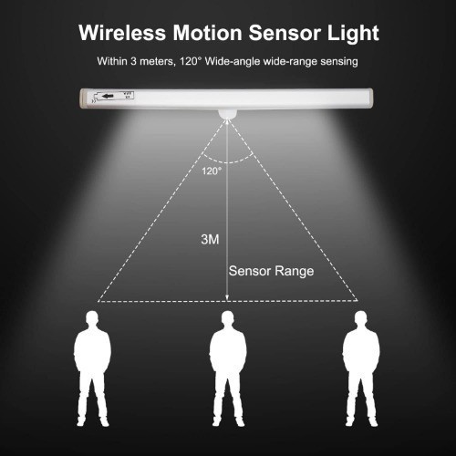 Activated Step Lights, 10 LED Battery Operated Motion Sensor Light Strip, Magnet