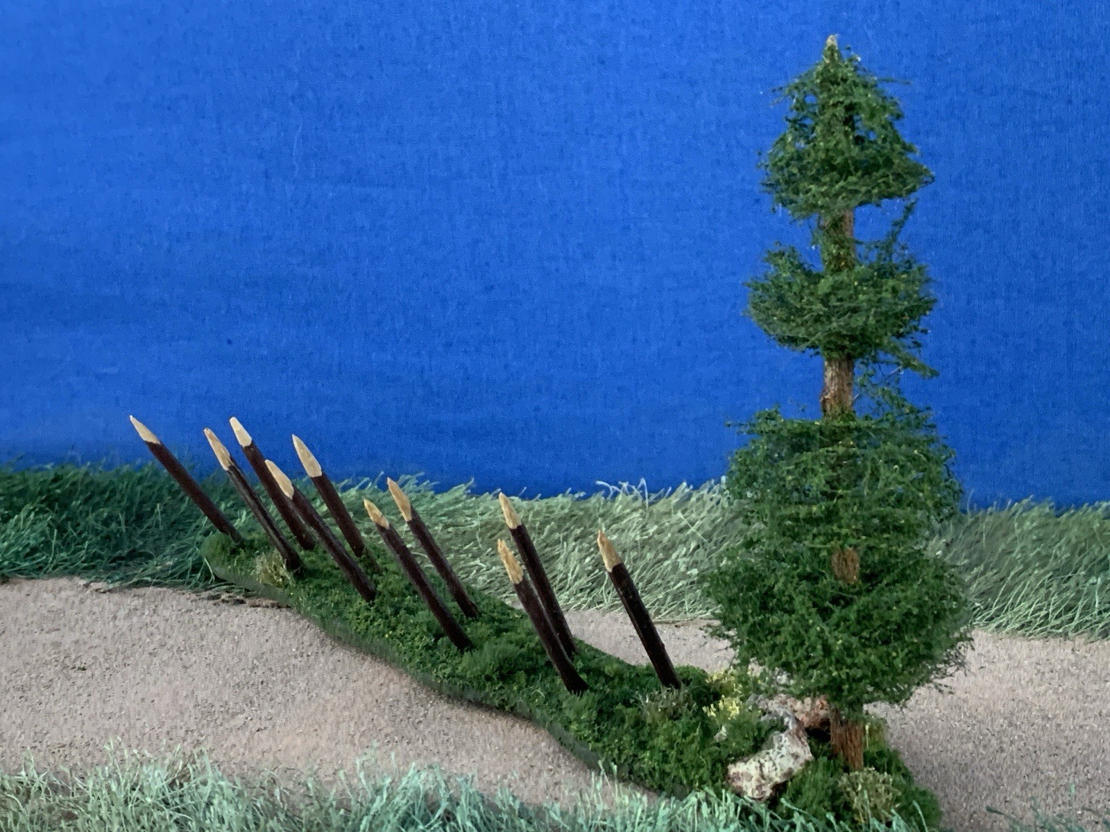 Accessory Scenery Tree Diorama for War Games Custom Built Composition 1:35 scale