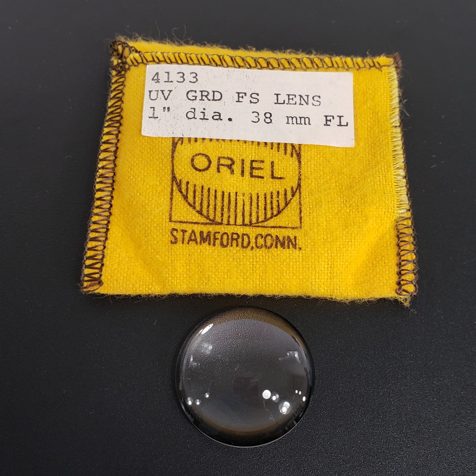 Oriel 4133 UV GRD Thermal Stable Optical Lens Fused Silica 1" dia 38mm FL