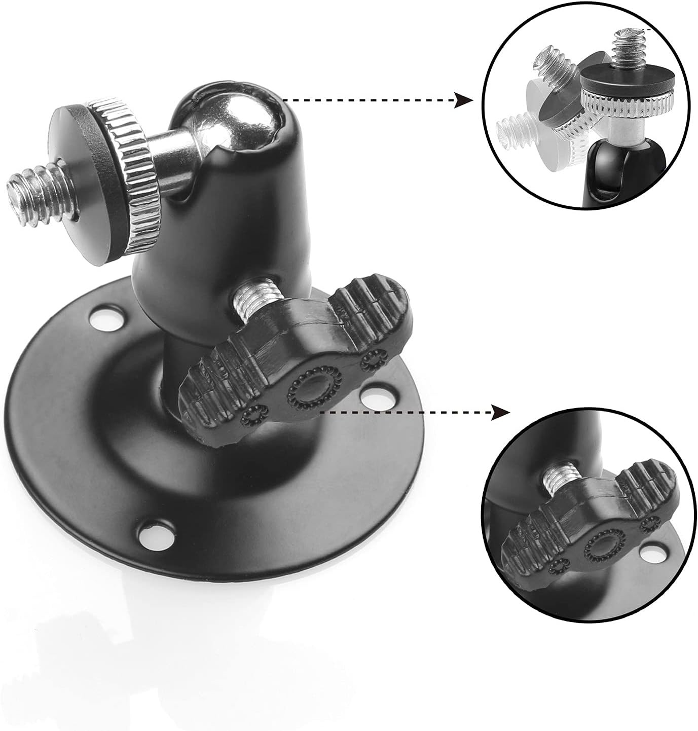 Security Camera Wall Mount Bracket 3 Pack 360 Rotation Metal Mount