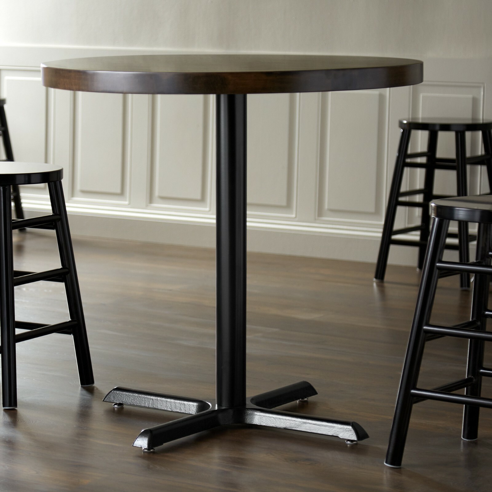 30'' x 30'' Restaurant Table X-Base with 3'' Dia. Counter Height Column