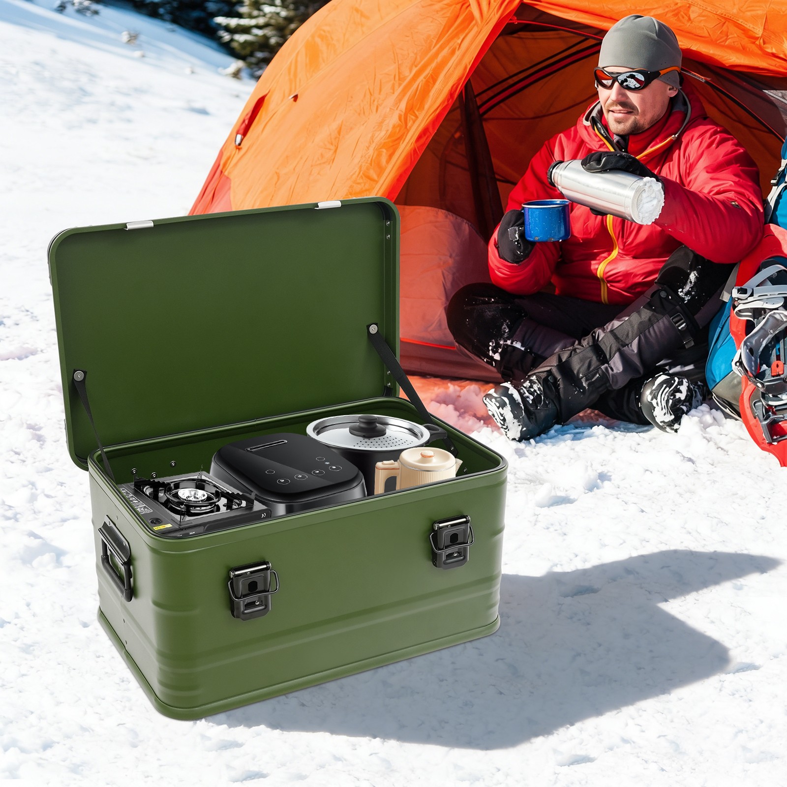 Storage Box, 50 Liters Camping Outdoor Storage Box, Storage Box With Lid New