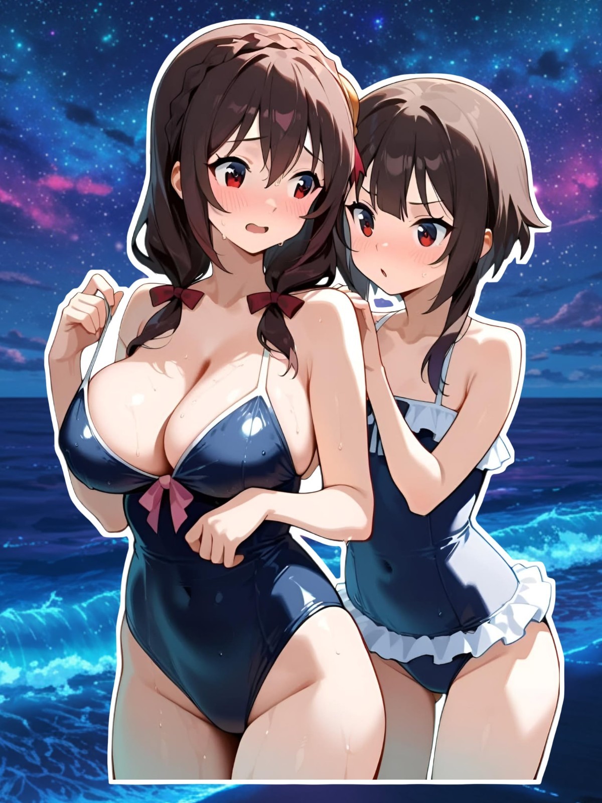 Anime Waifu Konosuba! YunYun X Megumin 6" Vinyl Sticker