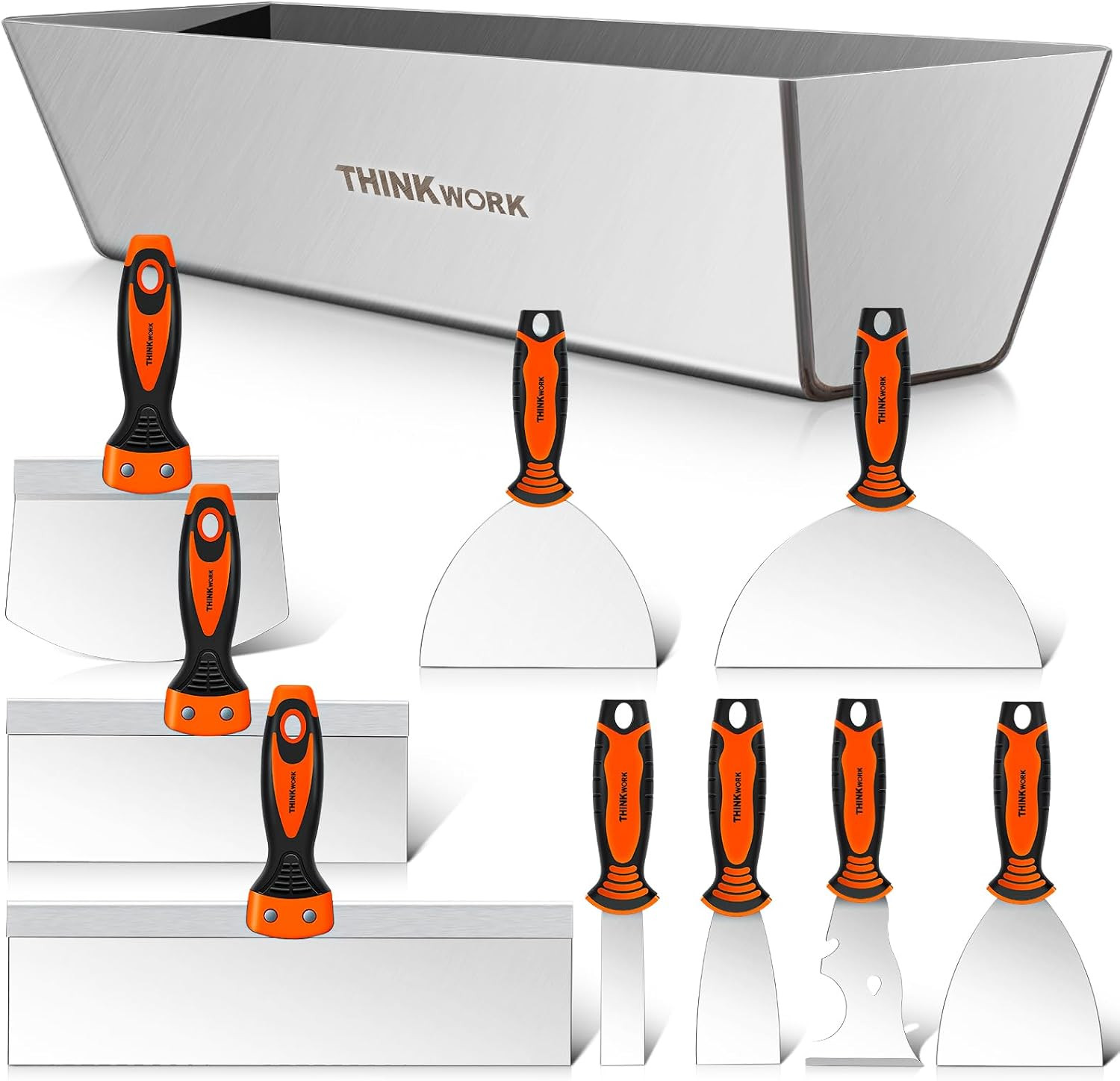 Drywall Knife Set, 10Pcs Drywall Tools Kit Include Putty Knives, Taping Knives,