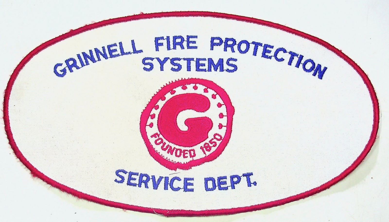 Grinnell Fire Protection Systems Patch Service Dept Vintage 1850 Oval