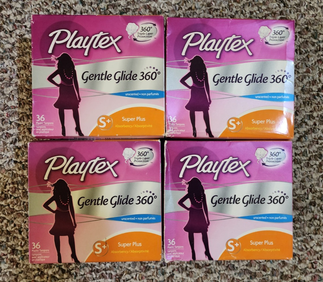 Playtex Gentle Glide 360 Tampons Unscented 36 Court/4 packs
