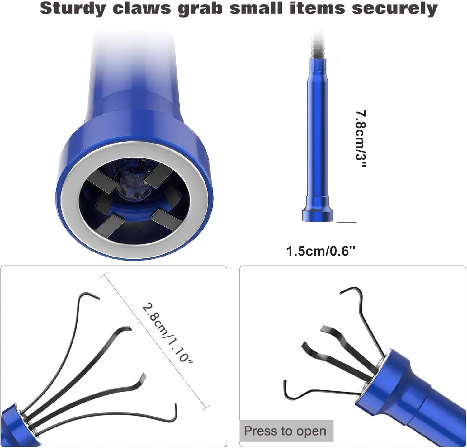 Housolution Grabber Tool Magnetic Four-Claw Picker, Bendable Hose Reacher Pickup