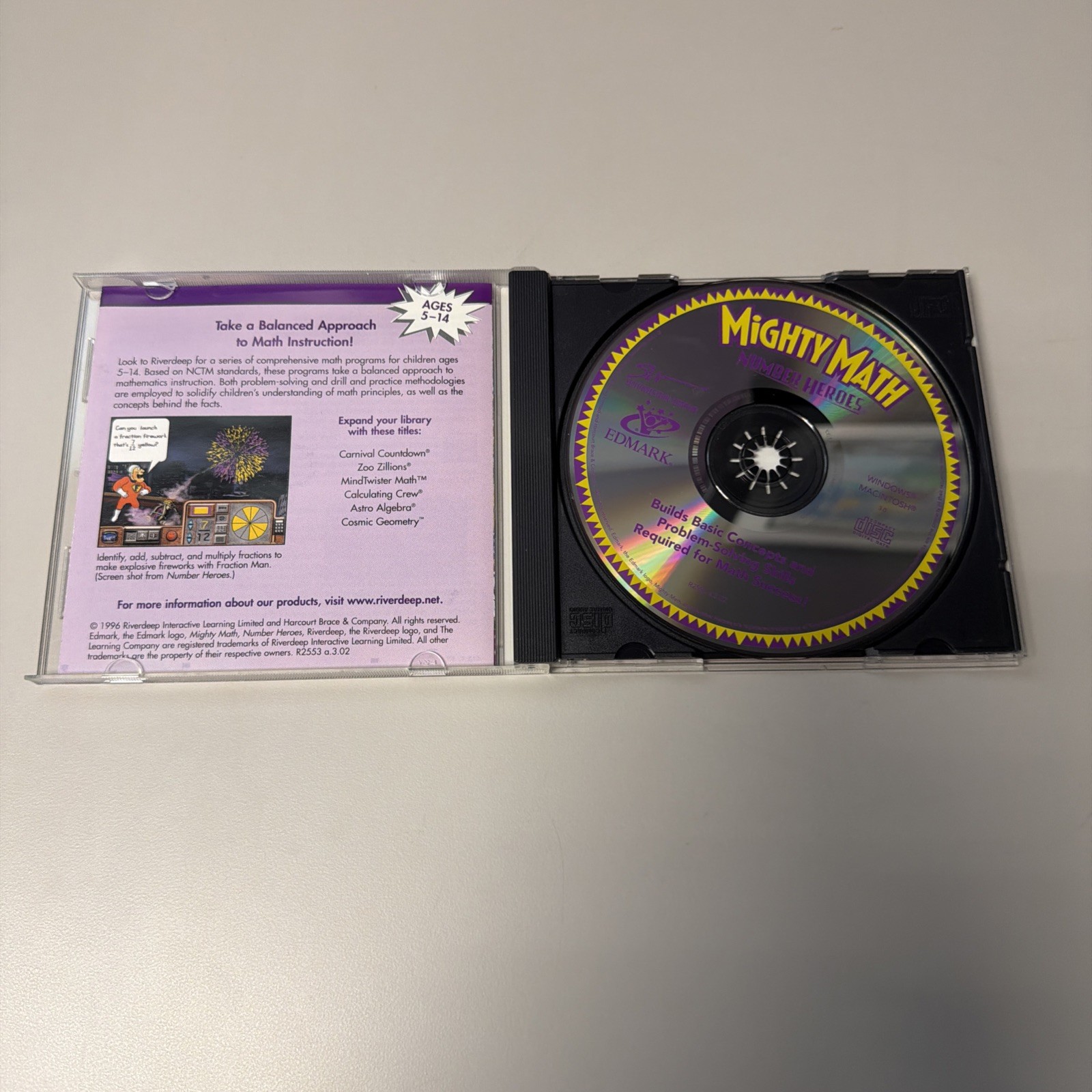 Mighty Math Number Heroes PC CD-ROM Edmark Education Computer Game Grades 3-6