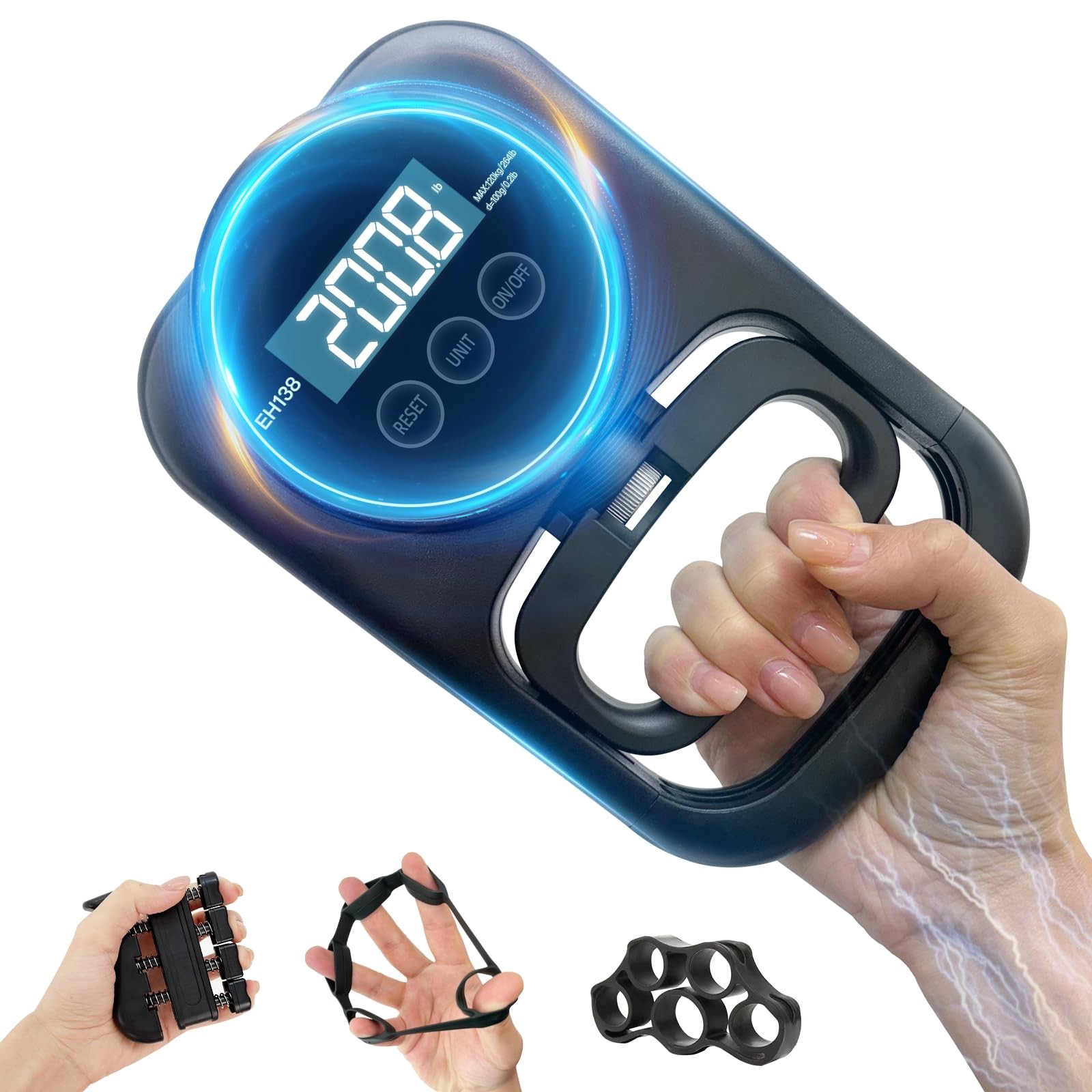Grip Strength Tester Hand Gripper  Grip Strength Trainer Hand Dynamometer Han...